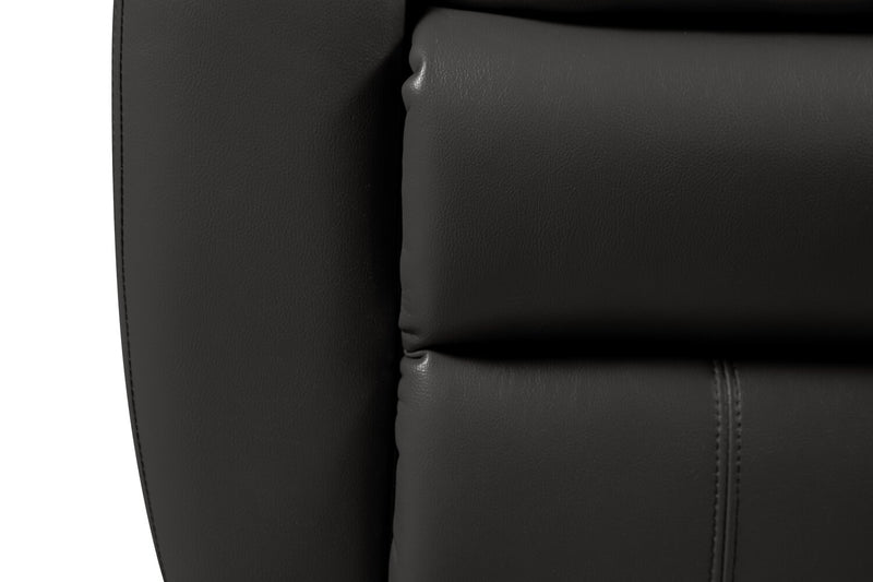 Chandler 60\" Leather-Look Fabric Reclining Loveseat - Grey