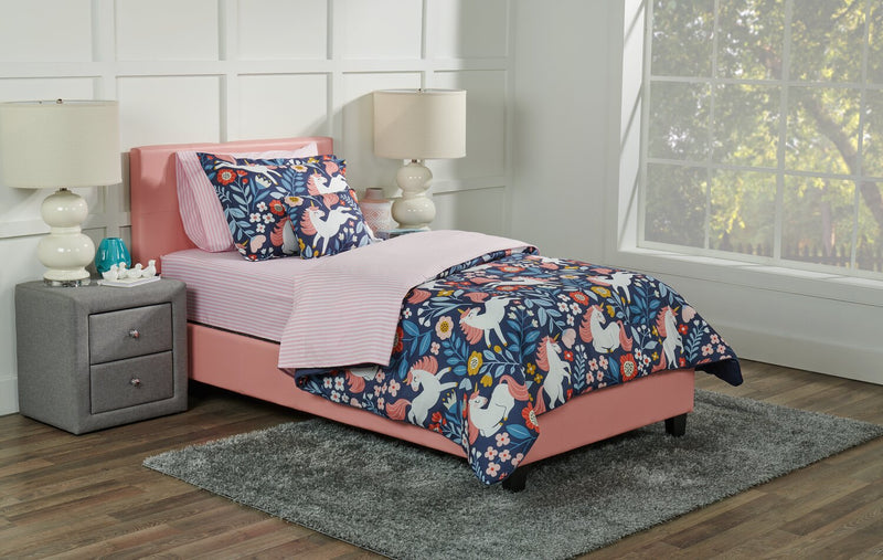 Hallie Striped 4-Piece Full Cotton Sheet Set - Pink