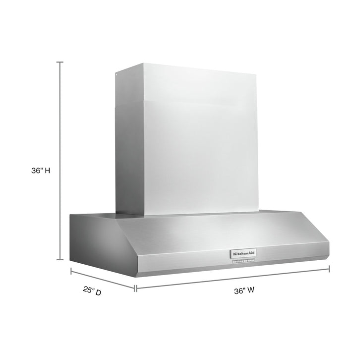 KitchenAid® 36\" Commercial-Style Wall-Mount Canopy Range Hood - KVWC956KSS