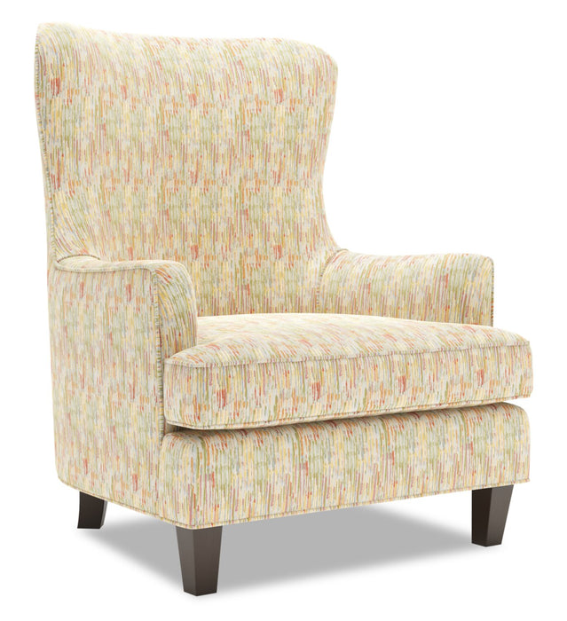 Made in Canada Sofa Lab Customizable Wingback 32\" Fabric Accent Chair - Garden Multicolour