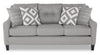 Made in Canada Cindy Crawford Home Kylie 78\" Linen-Look Sofa with Wood Legs - Zeus Grey