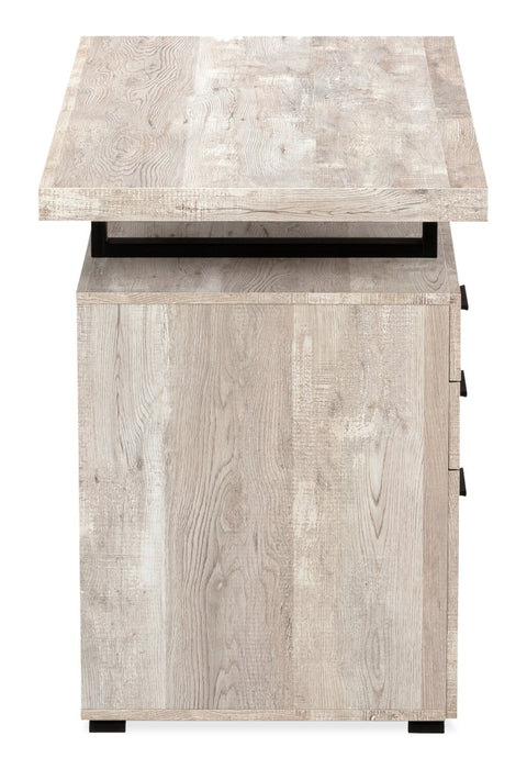 Clayton 47.25\" Reversible Office Desk with 3-Drawers - Light Taupe