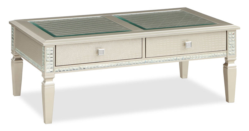 Tyra 48\" Glam Coffee Table with Storage - Champagne  
