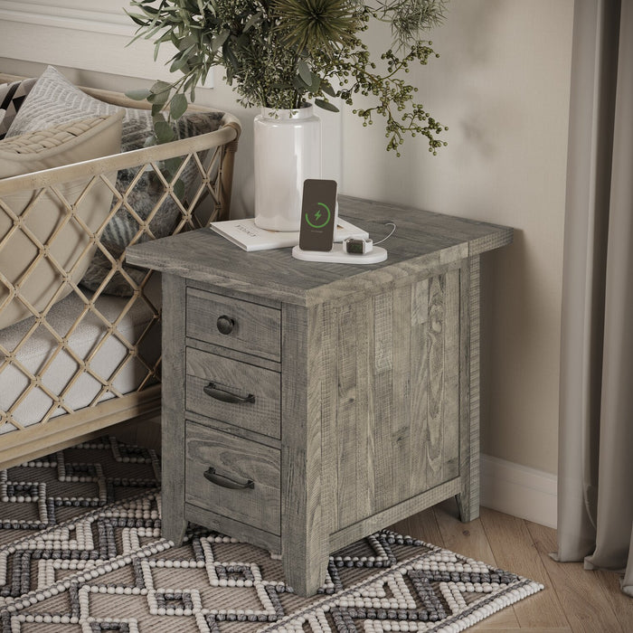 Colson 18\" Rustic Chairside Table with Storage - Driftwood 