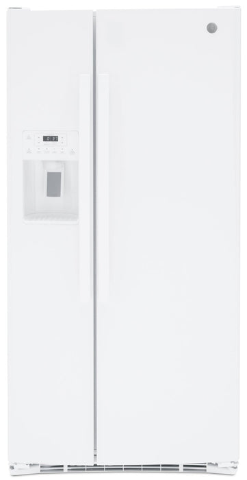 GE 33\" 23.2 Cu. Ft. Side-by-Side Refrigerator - White - GSS23GGPWW
