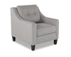 Made in Canada Cindy Crawford Home Kylie 32\" Linen-Look Fabric Chair with Button Tufting - Zeus Grey