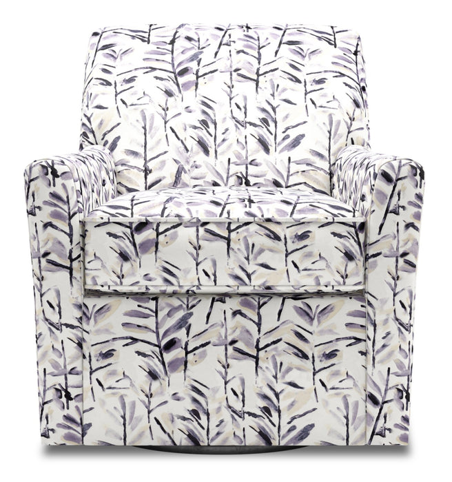 Made in Canada Sofa Lab Customizable Swivel 31\" Fabric Accent Chair - Pebble Multicolour