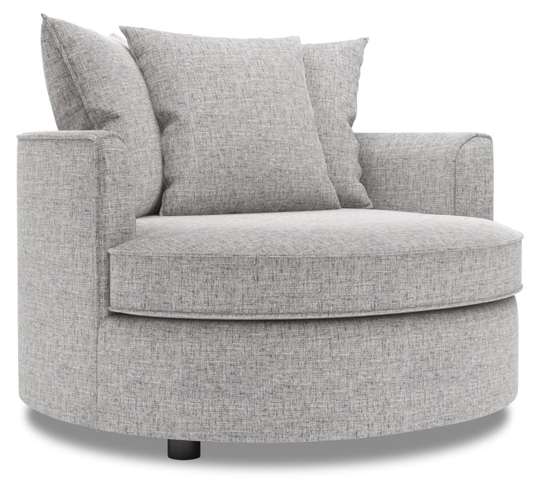 Made in Canada Sofa Lab Customizable Cuddler 48\" Linen-Look Fabric Accent Chair - Luna Domino Grey