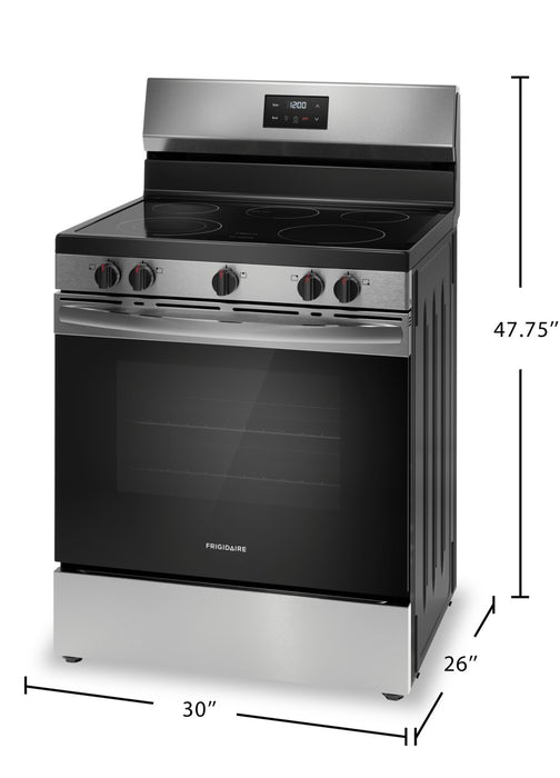 Frigidaire 5.3 Cu. Ft. Electric Range With Quick Boil Element and Five-Element Cooktop - Stainless Steel - FCRE305CBS