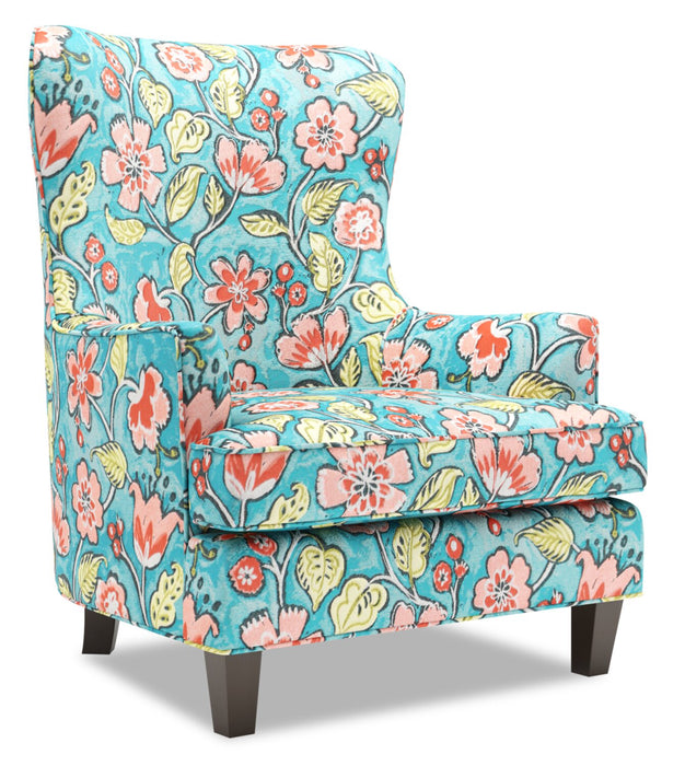 Made in Canada Sofa Lab Customizable Wingback 32\" Fabric Accent Chair - Malibu Multicolour