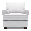 Made in Canada Sofa Lab Customizable Roll 42\" Linen-Look Fabric Chair with Rolled Arms - Pax Ice White