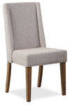 Cedar Dining Chair with Polyester Fabric, Pine Wood - Beige