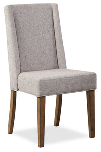 Cedar Dining Chair with Polyester Fabric, Pine Wood - Beige 