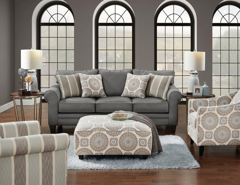 Made in Canada Tula 38\" Fabric Ottoman - Twilight Multicolour