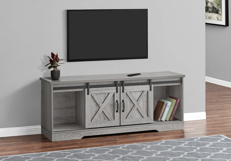 Marston 60\" Modern TV Stand with Storage and Cable Management for TVs up to 65\"- Grey