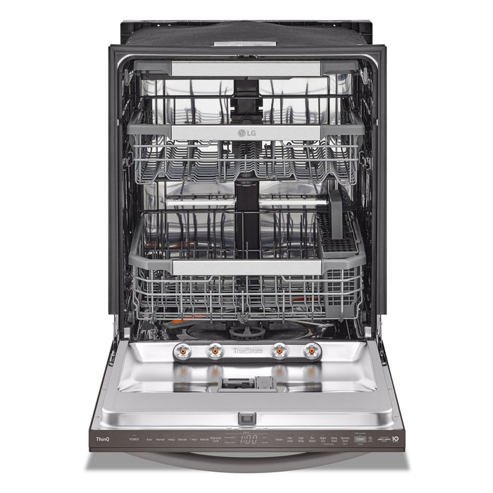 LG 24\" 42 dBA Built-In Top-Control Smart Dishwasher with QuadWash®Pro  - Smudge Proof Black Stainless Steel - LDTH7972D