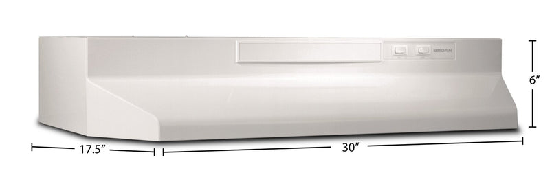 Broan BU2-Series 30\" Under-Cabinet Range Hood - BU230WW