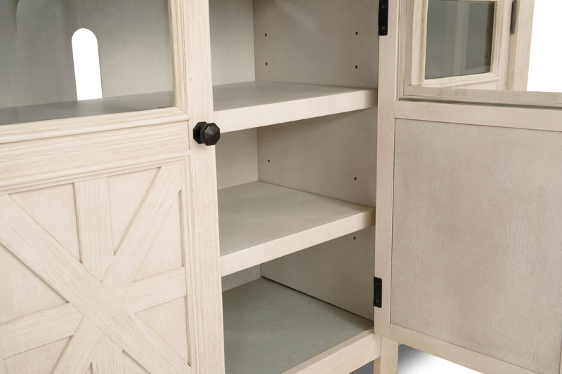 Bolanburg 75\" Rustic TV Stand with Storage and Cable Management for TVs up to 85\"- Antique White 