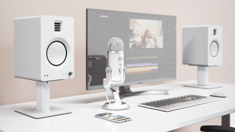 Kanto SP6HD 6\" Pair of Speaker Stands with Integrated Cable Management - White