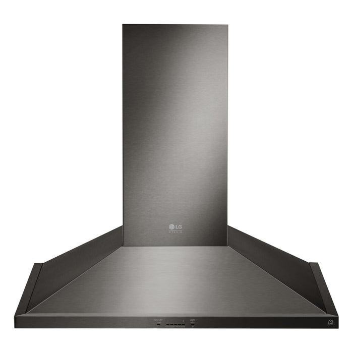 LG Studio 30\" 600 CFM Smart Wall-Mount Chimney Hood - Black Stainless Steel - LSHD3089BD