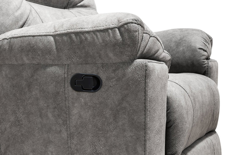 Made in Canada Gybson 38\" Fabric Glider Reclining Chair - Grey