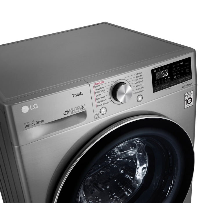 LG 2.6 Cu. Ft. Smart Front-Load High-Efficiency Steam All-in-One Laundry - Graphite Steel - WM3555HVA