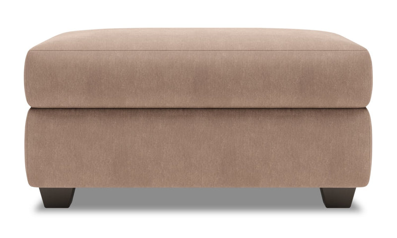 Made in Canada Customizable Sofa Lab The Trunk 39\" Linen-Look Fabric Storage Ottoman - Pax Wicker Brown