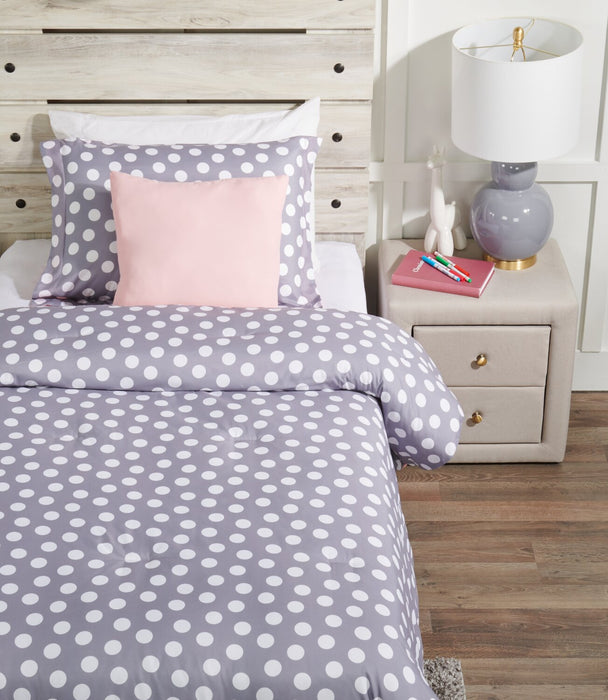 Portia 3-Piece Twin Comforter Set - Grey