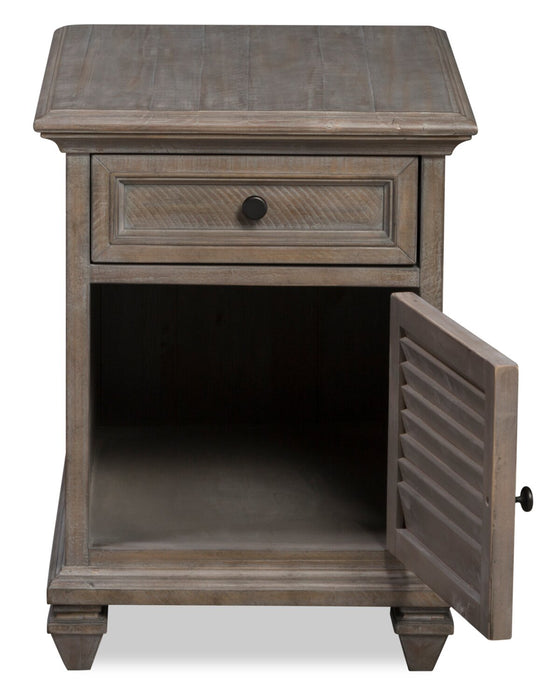 Lancaster 18\" Traditional End Table with Storage - Grey and Bronze Pine