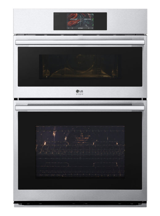 LG Studio 30\" 6.4 Cu. Ft. Electric Combination Wall Oven with True Convection - Smudge Proof Stainless Steel - WCES6428F
