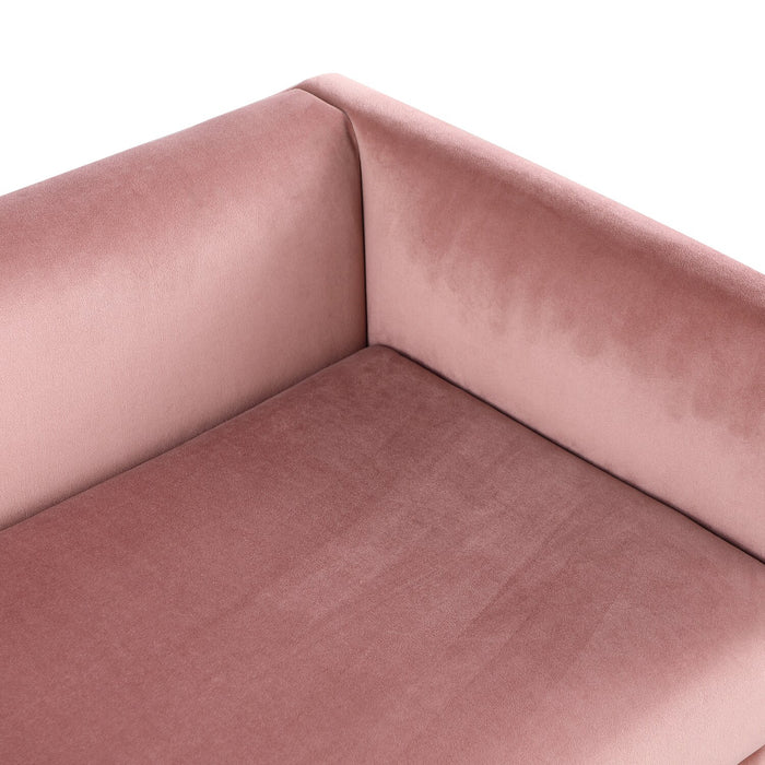 Cass 52\" Bench - Pink Velvet with Gold Legs