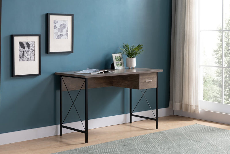 Ivan 47.25\" Office Desk with Drawer - Hazelnut