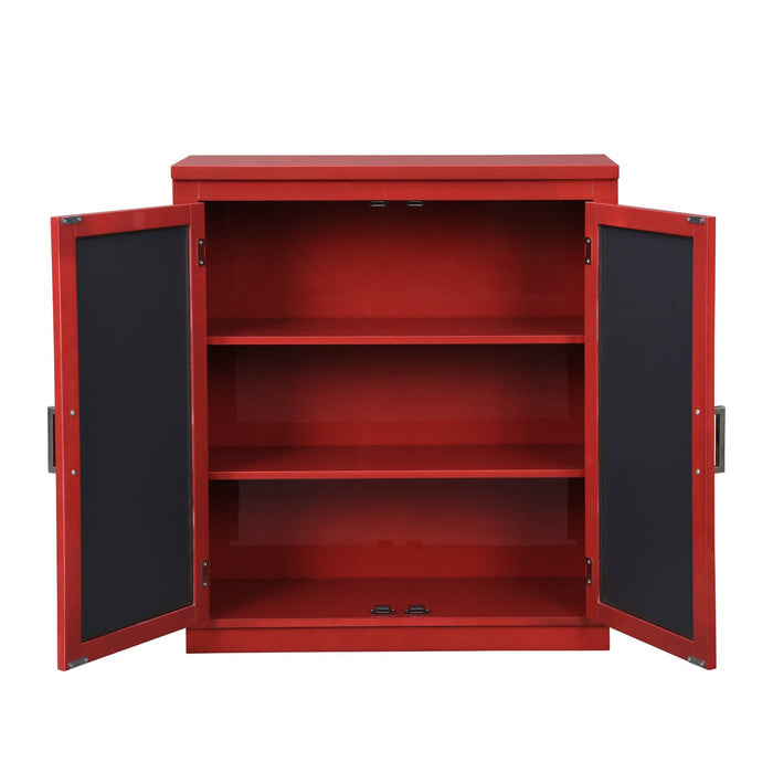 Darci 31.5\" Accent Cabinet with Mirrored Doors - Red