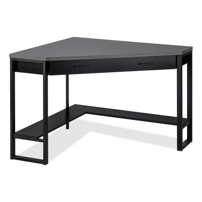 Christiana 42\" Corner Office Desk with Drawer - Black/Grey
