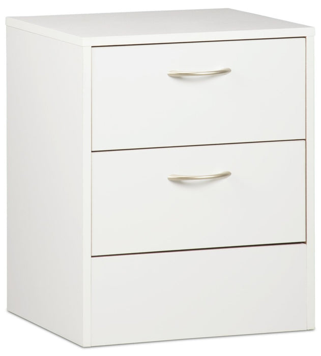 Arlo Bedside 2-Drawer Nightstand, 18.3\"W x 22\"H, Made in Canada - White