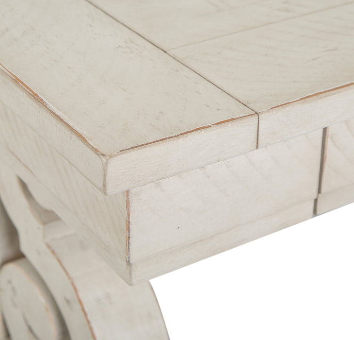 Bronwyn 50\" Traditional Coffee Table with Storage - Alabaster Pine with Scroll Design Wood Base