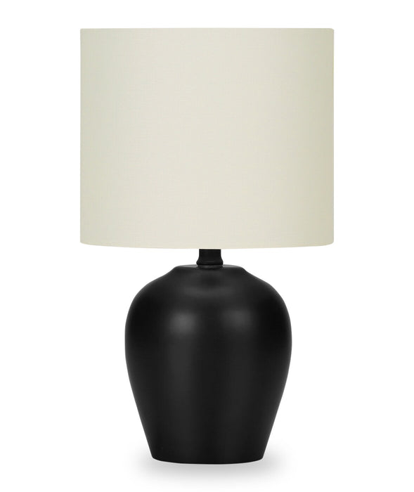 17\" Black Ceramic Drum Shade Table Lamp