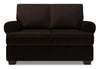 Made in Canada Customizable Sofa Lab Roll 64\" Chenille Fabric Loveseat with Rolled Arms - Luxury Chocolate Brown