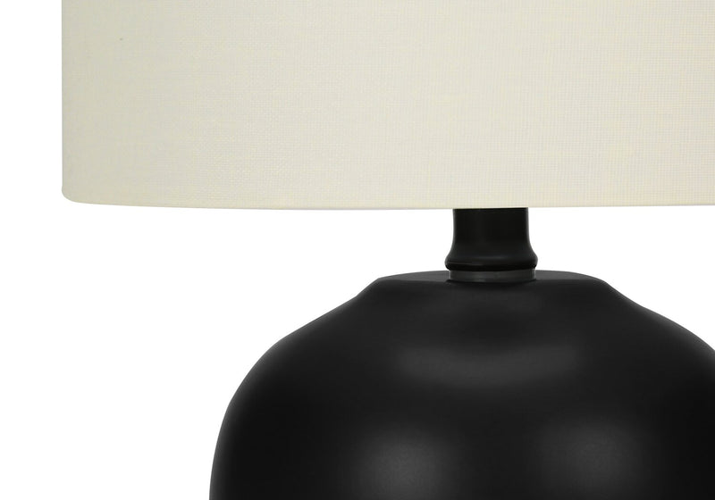 17\" Black Ceramic Drum Shade Table Lamp