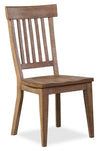 ["Cedar Dining Chair, Pine Wood, Slat Back - Brown"]