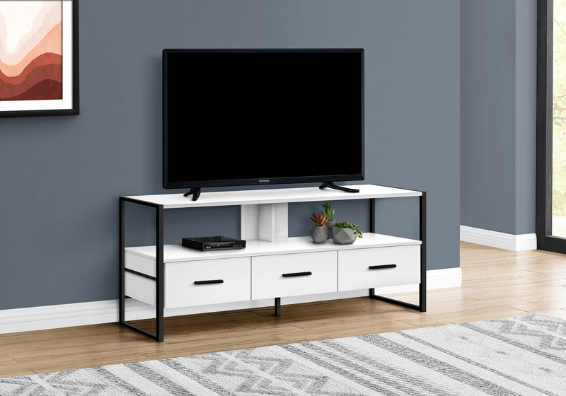 Chace 48\" Modern TV Stand with Storage and Cable Management for TVs up to 55\"- White