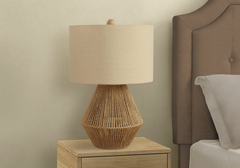 22\" Boho Brown Rope Table Lamp