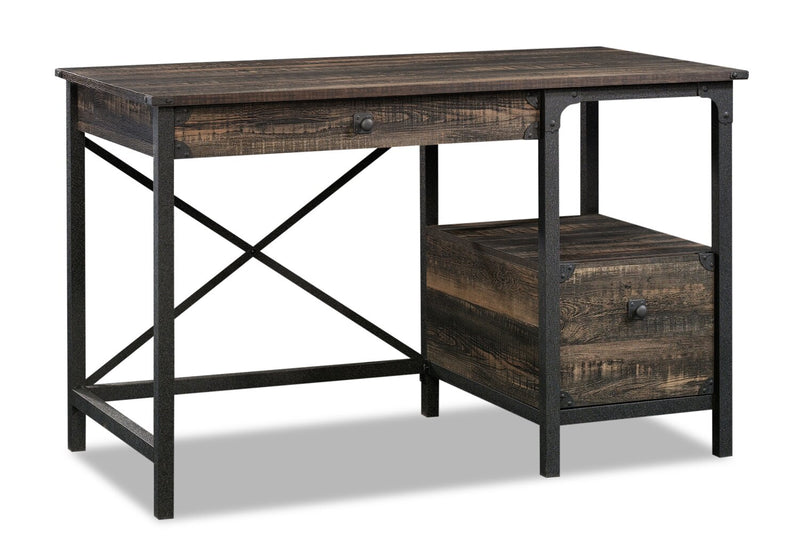 Lewis 47.78\" Office Desk with 2-Drawers - Carbon Oak 