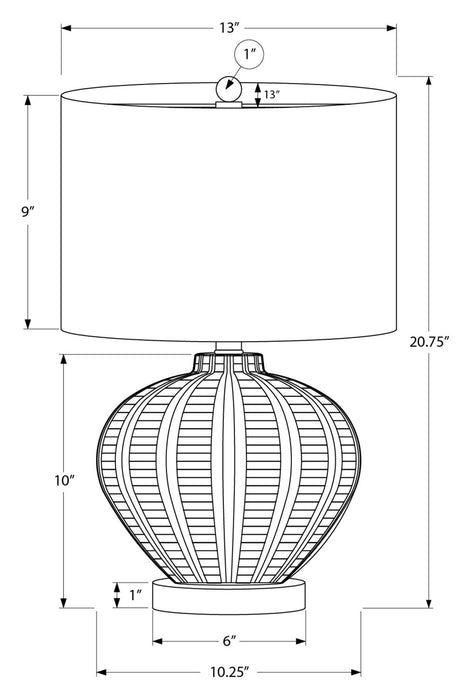 21\" Cream and Gold Resin Table Lamp