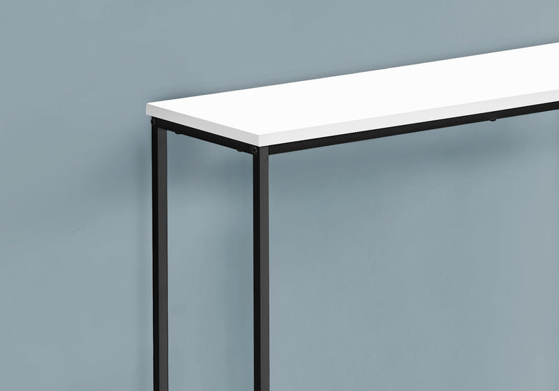 Alma 31.5\" Modern Sofa Table - White with Black Metal Frame