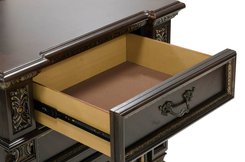 Wynn Bedside 3-Drawer Nightstand, 31\"W x 29.5\"H - Cherry Brown