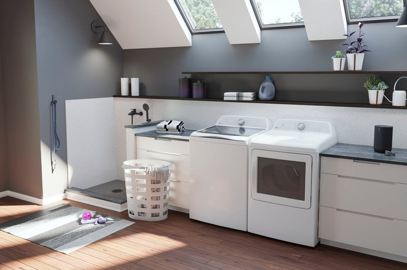 Profile 5.8 Cu. Ft. Top-Load Washer and 7.4 Cu. Ft. Electric Dryer - White 