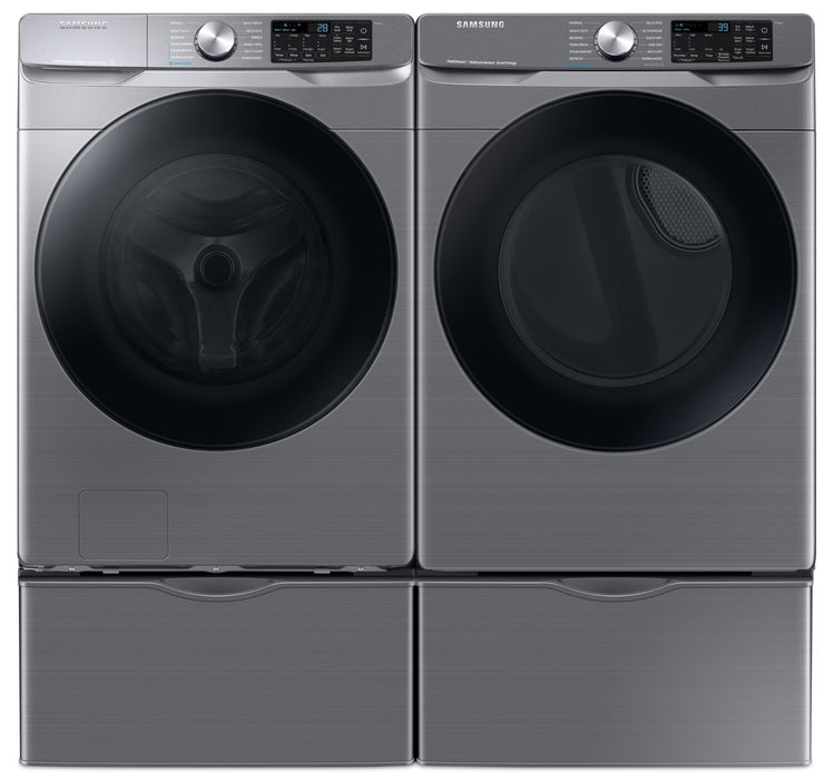 Samsung 5.2 Cu. Ft. Front-Load Washer and 7.5 Cu. Ft. Electric Dryer - Platinum