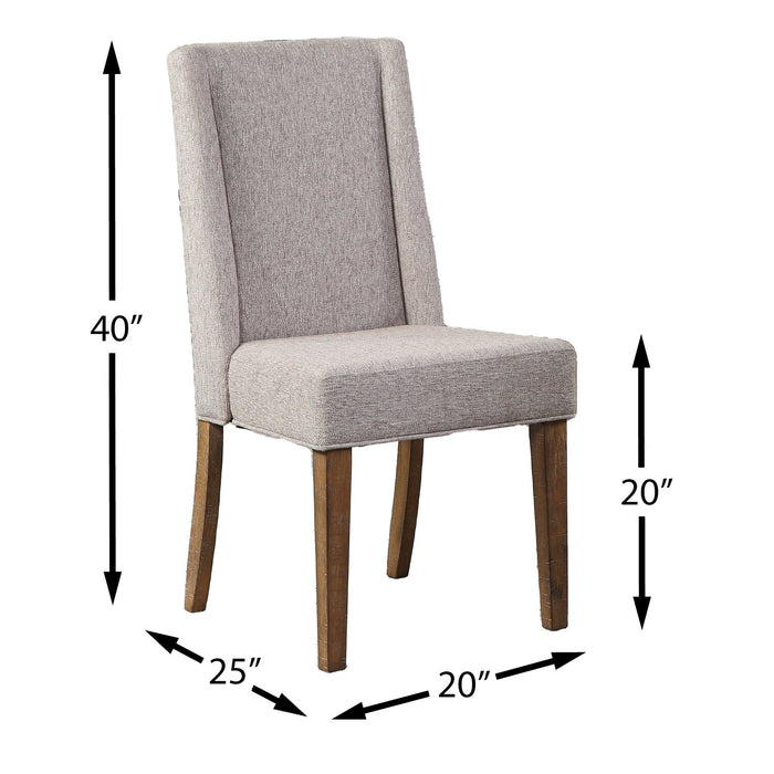 Cedar Dining Chair with Polyester Fabric, Pine Wood - Beige