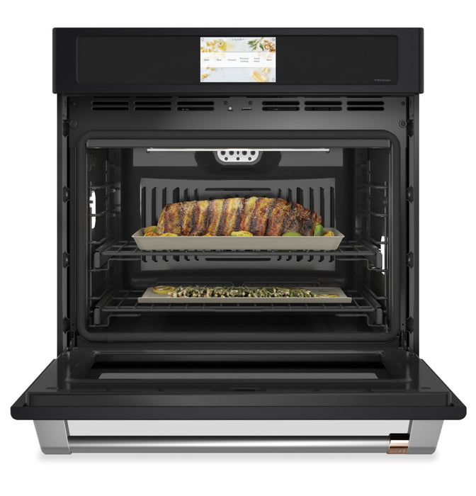 Cafe 30\" 5 Cu. Ft. Electric Wall Oven with True European Convection with Self Clean Racks - Matte White - CTS90DP3ND1